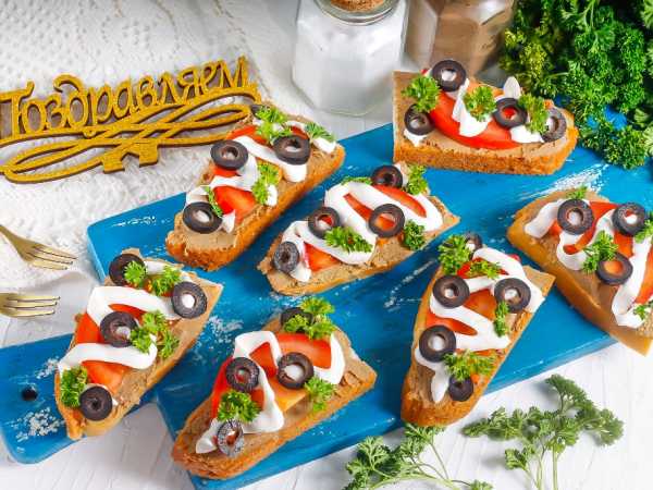 Бутерброды с печеночным паштетом на праздничный стол — рецепт с фото  пошагово