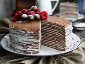 Блинный торт с творожным кремом – пошаговый рецепт приготовления с фото