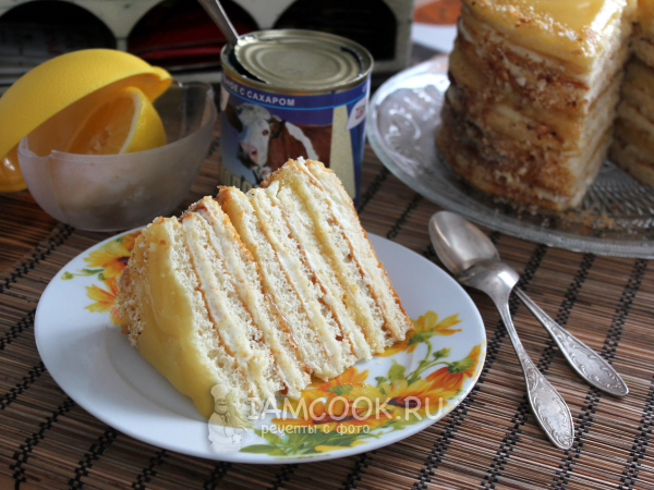 Торт «Молочная девочка» с лимонным курдом, рецепт с фото