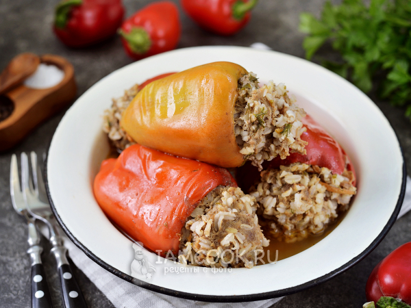 Фаршированный перец с мясом и рисом в кастрюле, пошаговый рецепт с фото на ккал