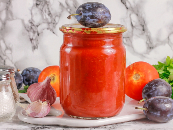 Домашний кетчуп со сливами и помидорами, рецепт с фото