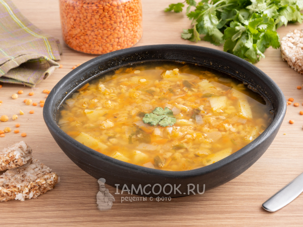 Горохово-чечевичный суп (постный), рецепт с фото
