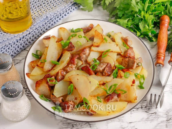 Жареная баранина с картошкой на сковороде, рецепт с фото