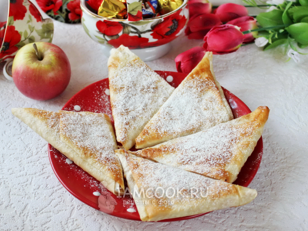 Пирожки из лаваша с яблоками, рецепт с фото
