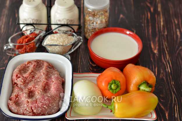 Ленивый перец с рисом и фаршем на сковороде — рецепт с фото пошагово