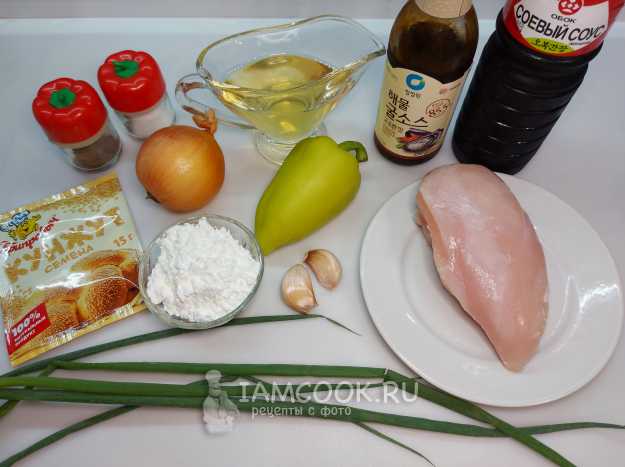 Ингредиенты для «Курица в устричном соусе с орешками»: