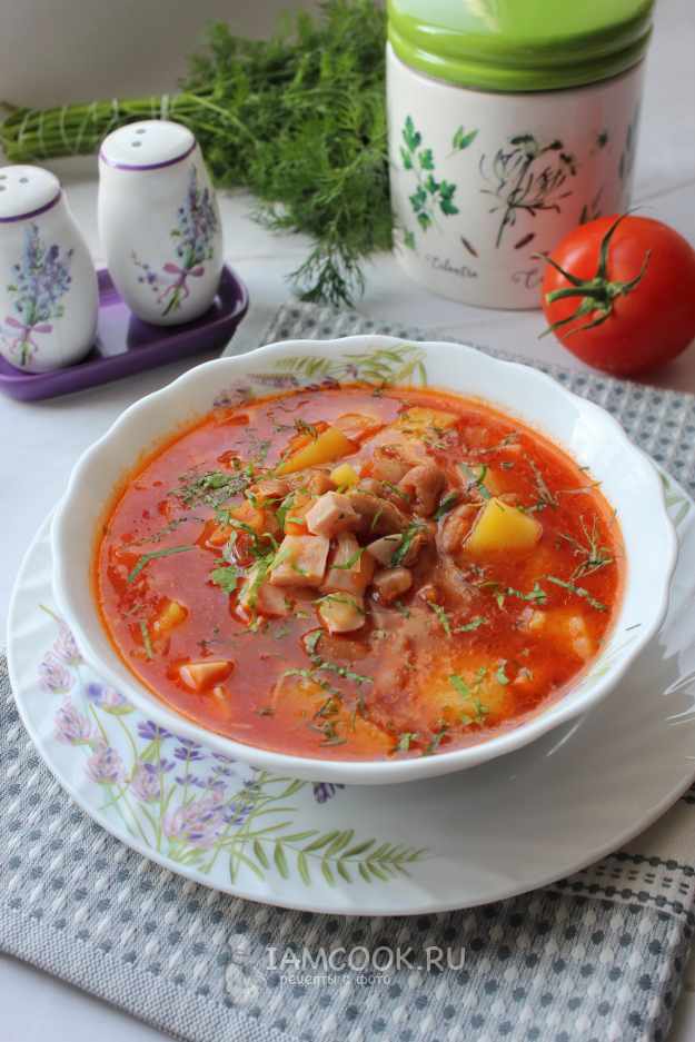 Soup with beans and sausage