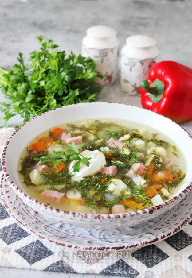 Суп из щавеля с колбасками - пошаговый рецепт с фото