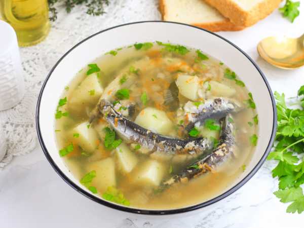 Суп из рыбных консервов сардины