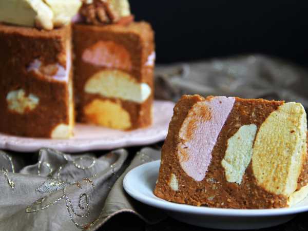 Торт без выпечки из печенья и зефира — рецепт с фото