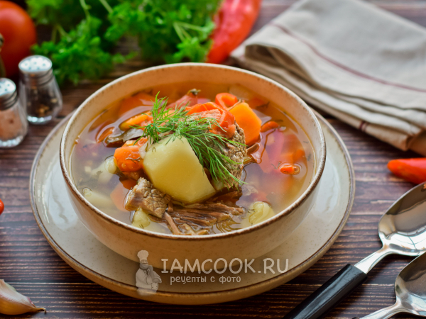 Суп с говядиной и овощами, рецепт с фото
