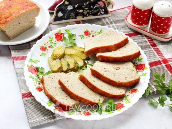 Мясной хлеб из куриного фарша в духовке - рецепт с фото