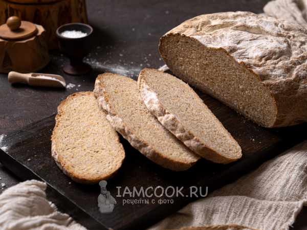 Пшенично-ржаной хлеб с кукурузной мукой на закваске, рецепт с фото
