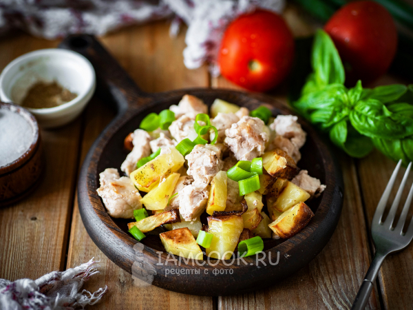 Картошка с мясом в аэрогриле — рецепт с фото