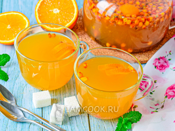 Чай с облепихой и апельсином, рецепт с фото