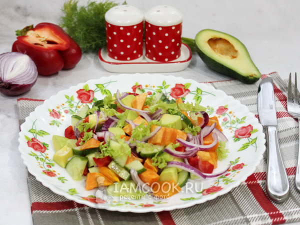 Салат с бататом и авокадо, рецепт с фото
