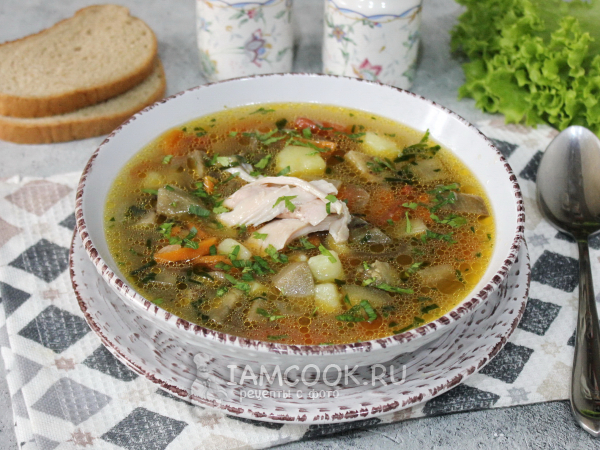 Овощной суп с баклажанами и чечевицей