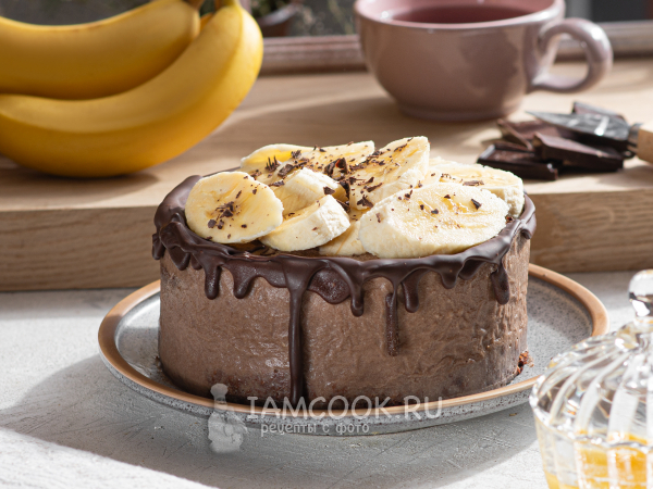 Шоколадный торт с бананом и крем-чиз - рецепт автора Анжелика Репик (Мазурак) 🏃‍♂️