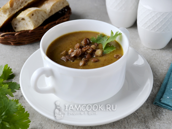Чечевичный суп-пюре из зеленой чечевицы, рецепт с фото