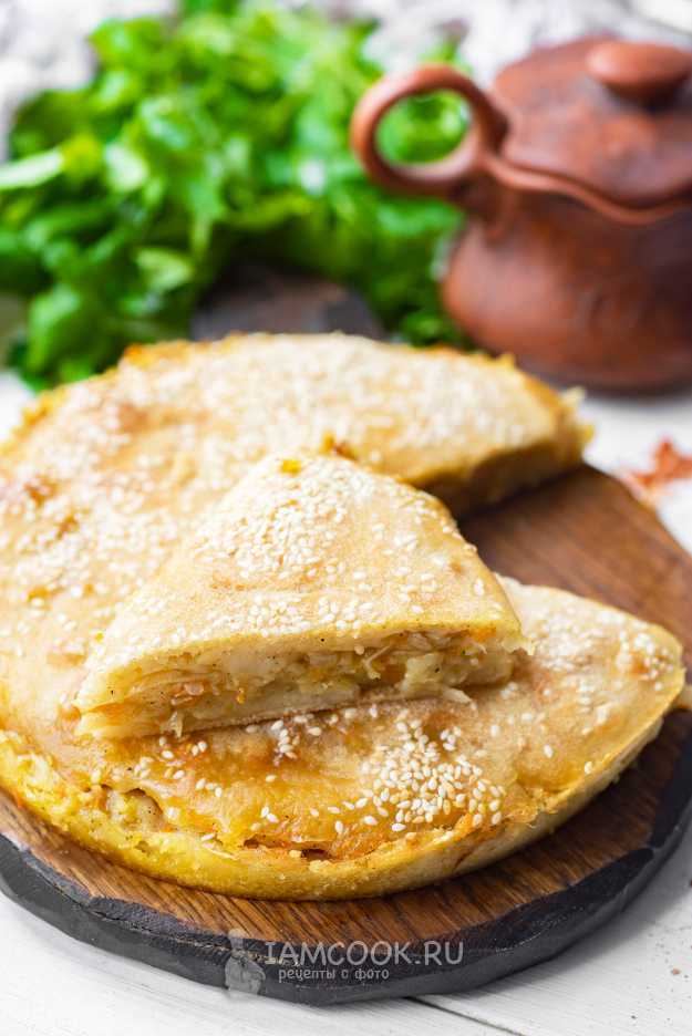 🥧 Постный заливной пирог с капустой - рецепт вкусной выпечки без дрожжей