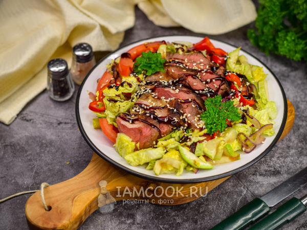 Теплый салат с говядиной – пошаговый рецепт приготовления с фото