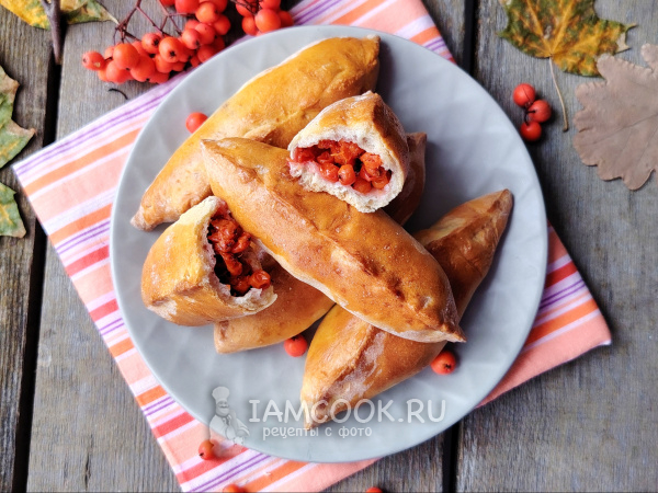 Пирожки с красной рябиной в духовке, рецепт с фото