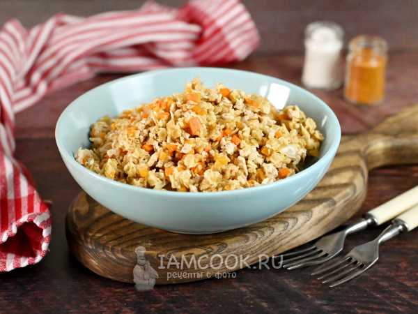 Овсянка с фаршем на сковороде, рецепт с фото