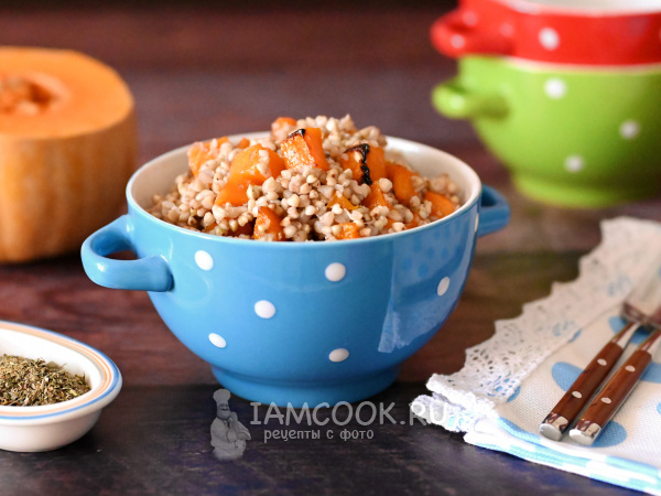 Зеленая гречка с тыквой, рецепт с фото