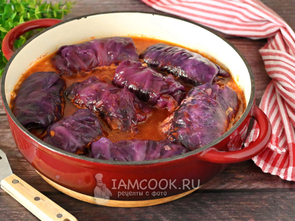 Голубцы из краснокочанной капусты, рецепт с фото