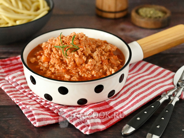 Болоньезе из фарша индейки, рецепт с фото