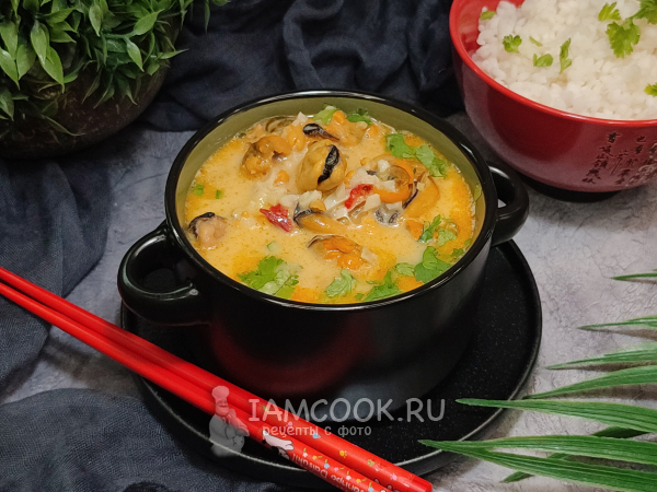 Мидии в кокосовом молоке, рецепт с фото