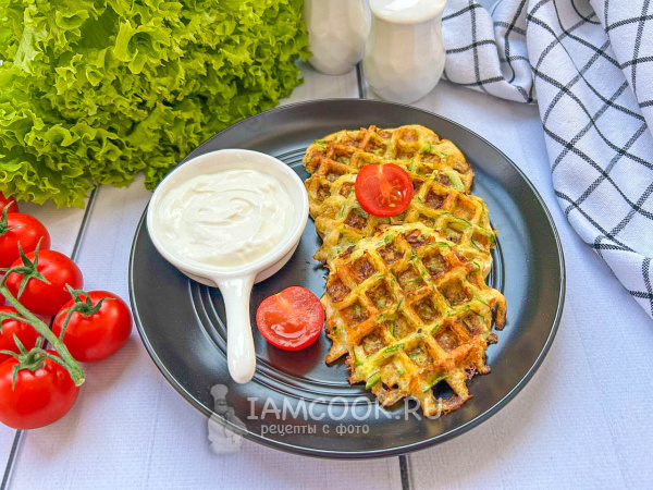 Вафли из кабачков без муки (в вафельнице), рецепт с фото