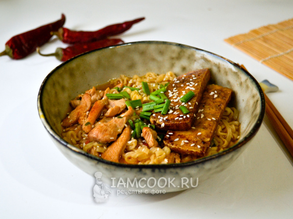 Рамен с курицей и сыром, рецепт с фото