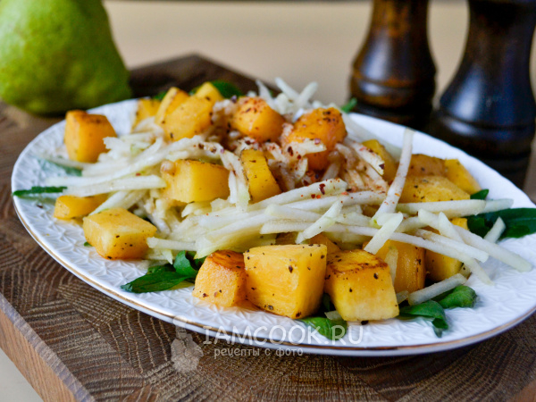 Салат с тыквой и грушей, рецепт с фото