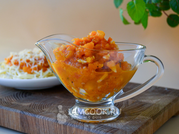 Тыквенно-томатный соус, рецепт с фото