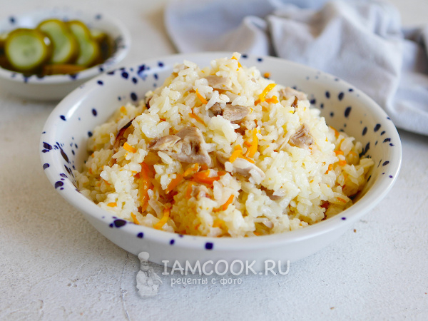 Плов как в детском саду с курицей, рецепт с фото