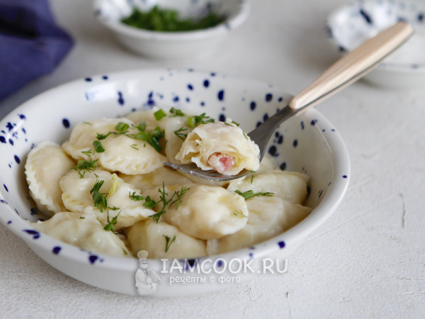 Вареники со свежей капустой и салом, рецепт с фото