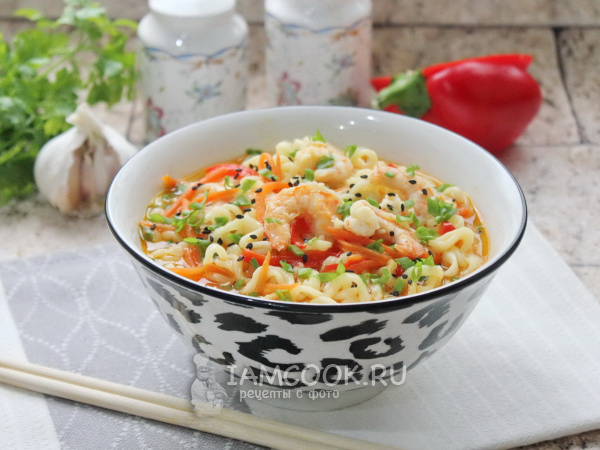 Рамен с креветками, рецепт с фото