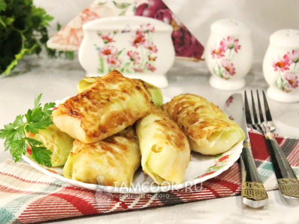 Жареные голубцы на сковороде, рецепт с фото