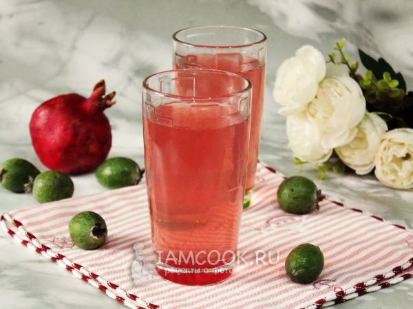 Компот из фейхоа и граната, рецепт с фото