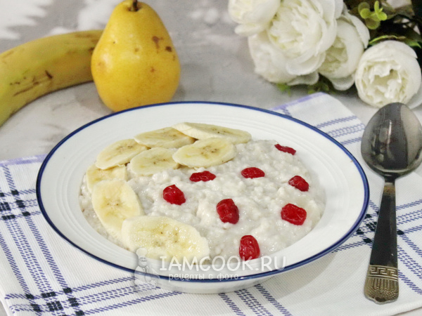 Овсяная каша с грушей и бананом, рецепт с фото