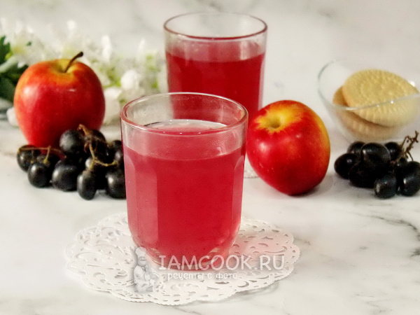 Компот из яблок, винограда и апельсинов, рецепт с фото