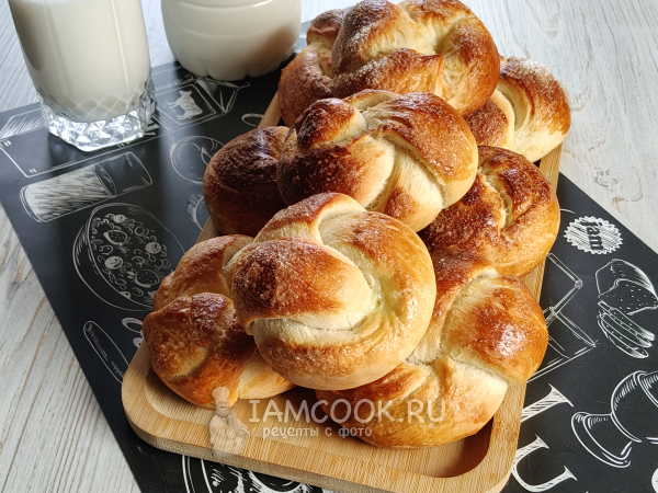 Булочки «Узелки», рецепт с фото