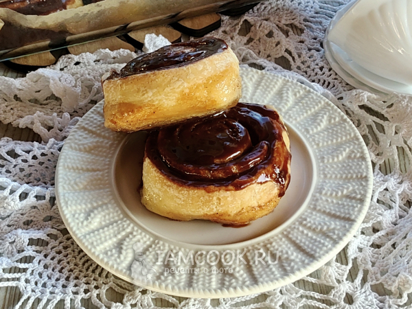 Синнабоны из слоеного бездрожжевого теста, рецепт с фото