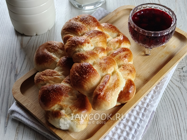 Булочки-косички из дрожжевого теста, рецепт с фото