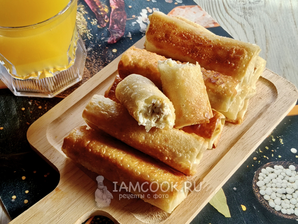 Трубочки из теста фило с начинкой, рецепт с фото