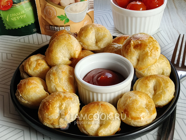 Пельмени из слоеного теста, рецепт с фото