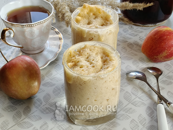 Яблочный пирог в стакане, рецепт с фото