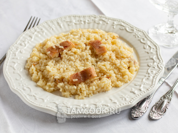 Ризотто с угрем (копченым), рецепт с фото