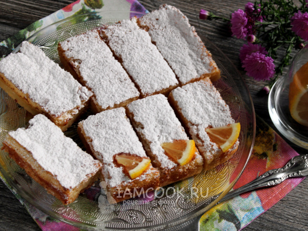Лимонные бары (Lemon bars), рецепт с фото